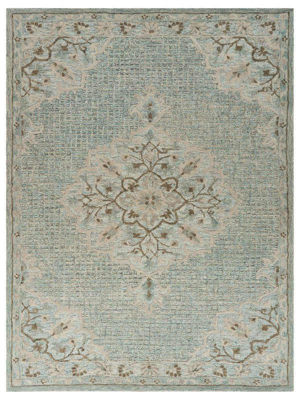 8' X 10' Blue Wool Hand Tufted Area Rug