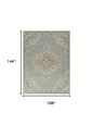 9' X 12' Blue Wool Floral Medallion Hand Tufted Area Rug