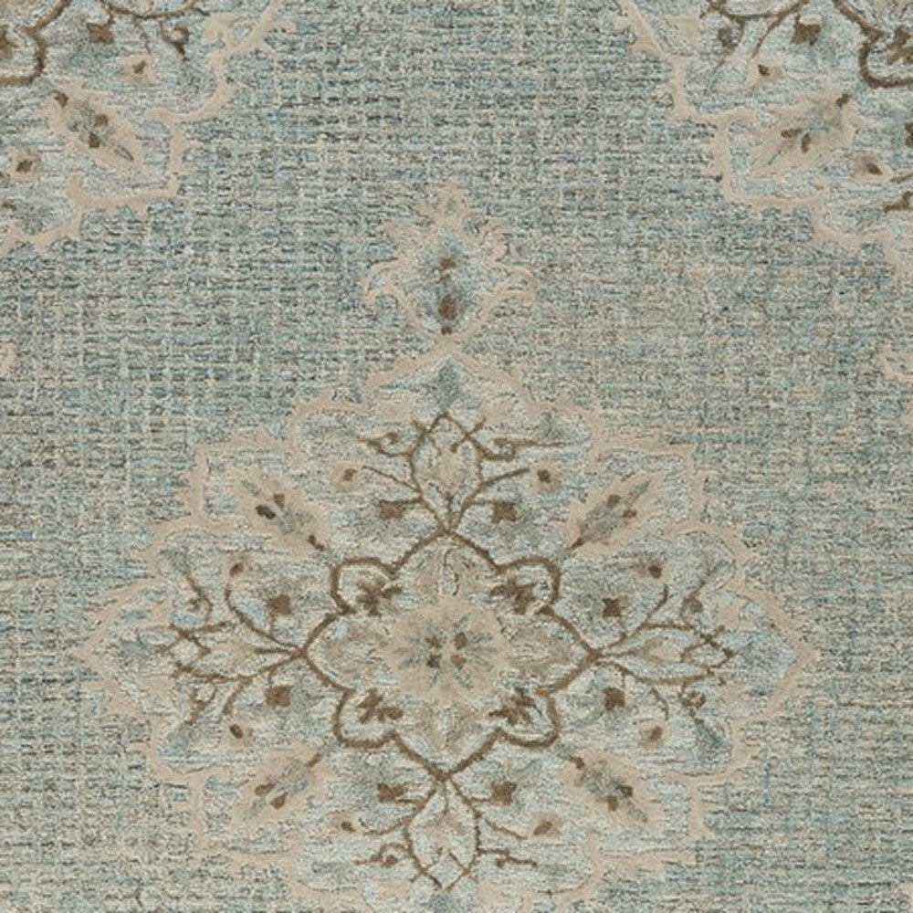 8' X 10' Blue Wool Hand Tufted Area Rug