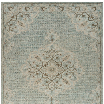 8' X 10' Blue Wool Hand Tufted Area Rug