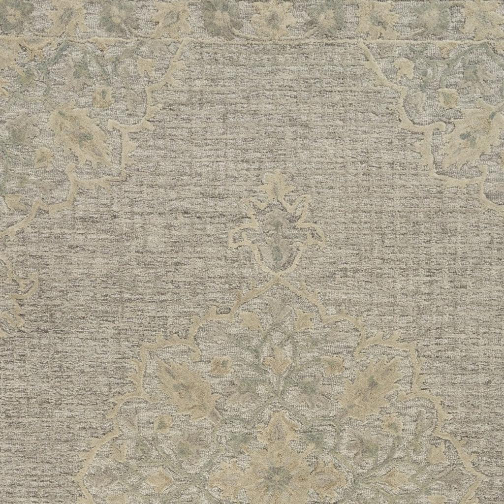 5' X 8' Blue Wool Floral Medallion Hand Tufted Area Rug