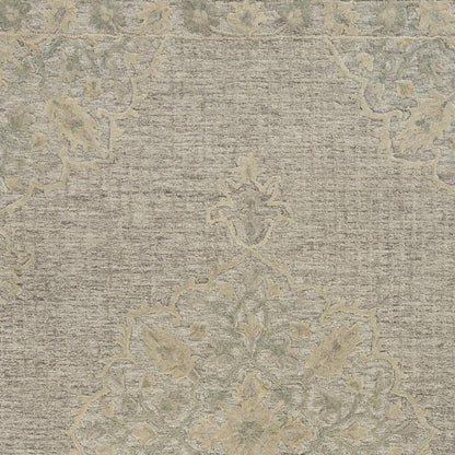 5' X 8' Blue Wool Floral Medallion Hand Tufted Area Rug