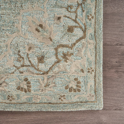 8' X 10' Blue Wool Hand Tufted Area Rug