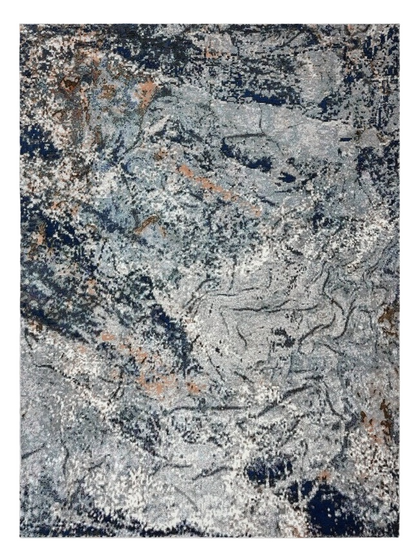 5' X 8' Navy and Gray Abstract Ice Area Rug