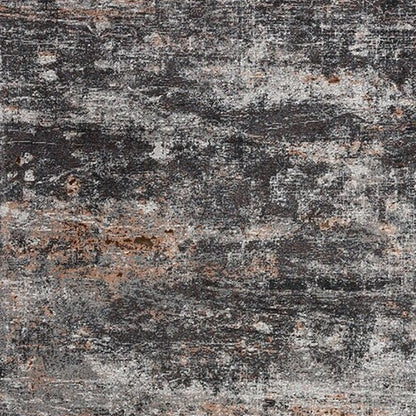 5' X 8' Gray And Orange Storm Area Rug