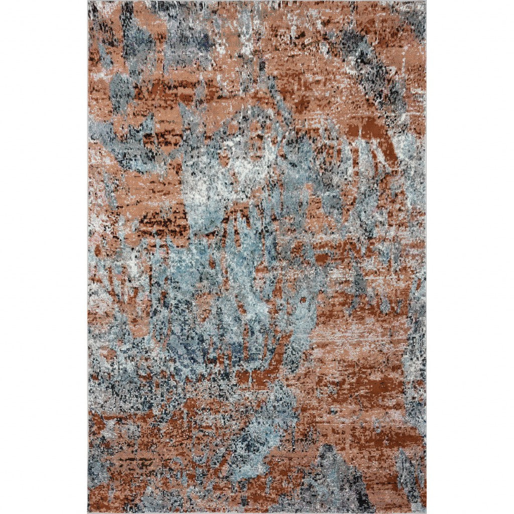 5' X 8' Rustic Brown Abstract Area Rug