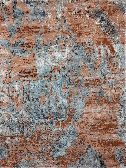 5' X 8' Rustic Brown Abstract Area Rug