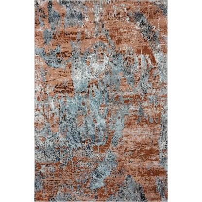 8' X 10' Rustic Brown Abstract Area Rug