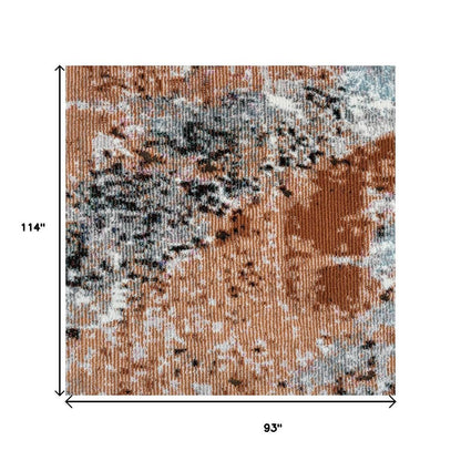 8' X 10' Rustic Brown Abstract Area Rug