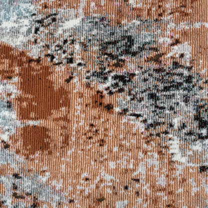 8' X 10' Rustic Brown Abstract Area Rug
