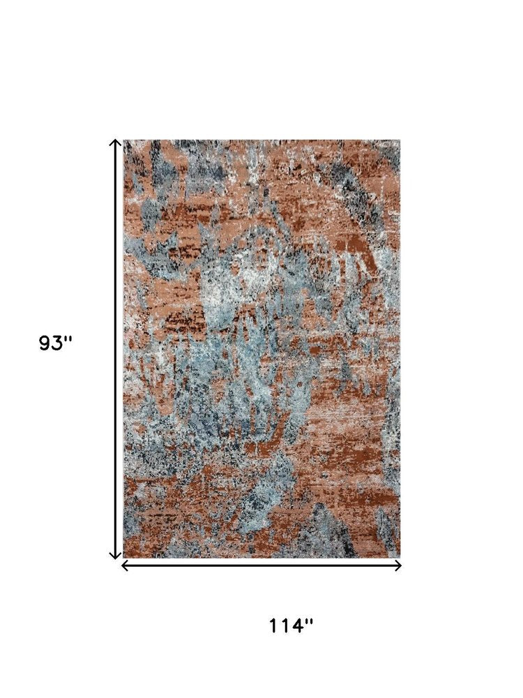 8' X 10' Rustic Brown Abstract Area Rug