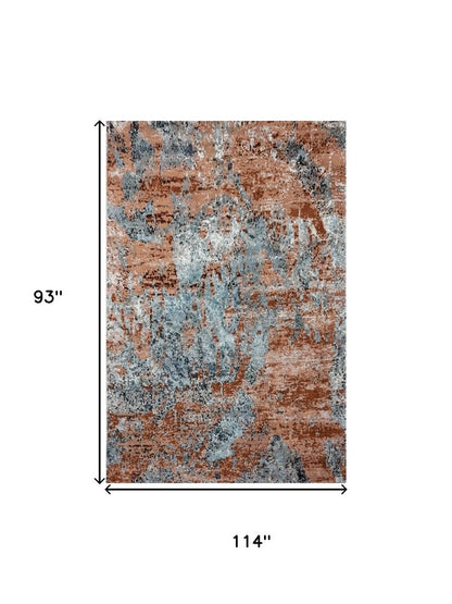 8' X 10' Rustic Brown Abstract Area Rug