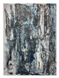 5' X 8' Shades of Blue and Gray Abstract Marble Area Rug
