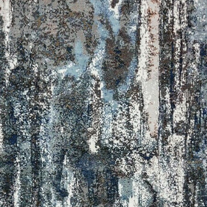 5' X 8' Shades of Blue and Gray Abstract Marble Area Rug