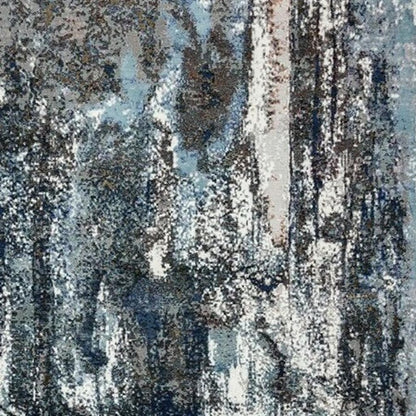 5' X 8' Shades of Blue and Gray Abstract Marble Area Rug