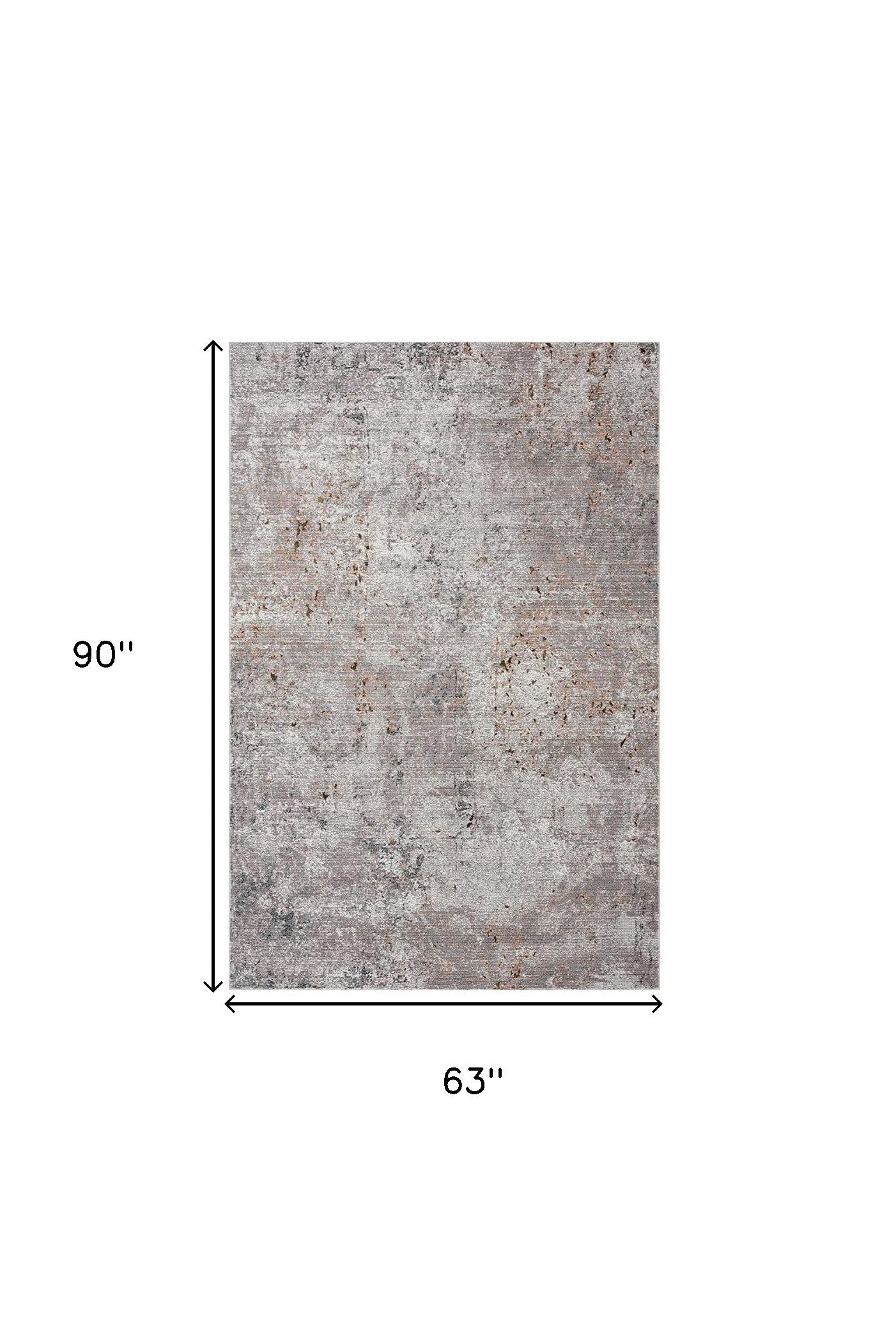 5' X 8' Light Gray Modern Abstract Area Rug