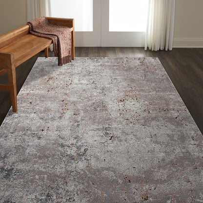 5' X 8' Light Gray Modern Abstract Area Rug