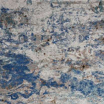 8' X 10' Blue and Gray Abstract Earth Area Rug