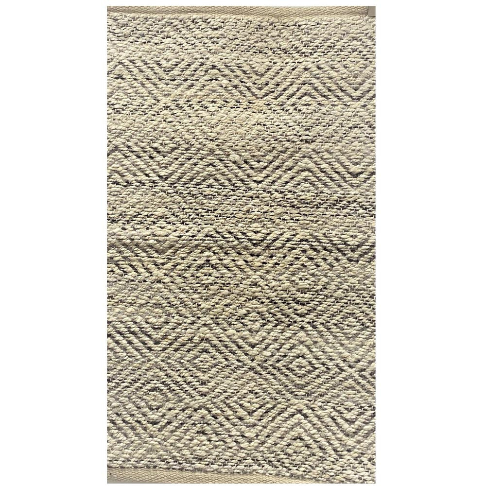 2' X 5' Tan and Gray Hand Woven Area Rug