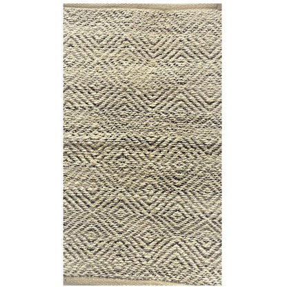 2' X 5' Tan and Gray Hand Woven Area Rug