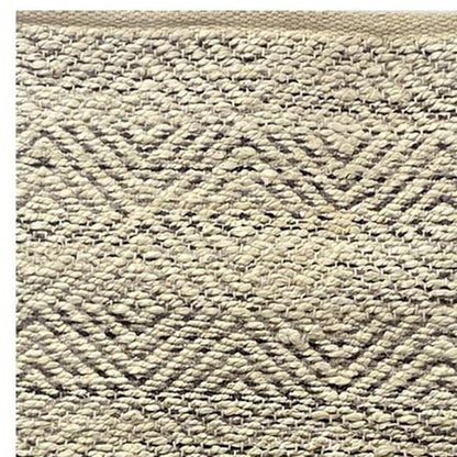 2' X 5' Tan and Gray Hand Woven Area Rug