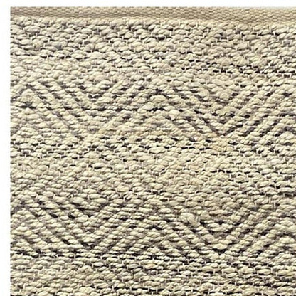 2' X 5' Tan And Gray Jute Hand Woven Area Rug