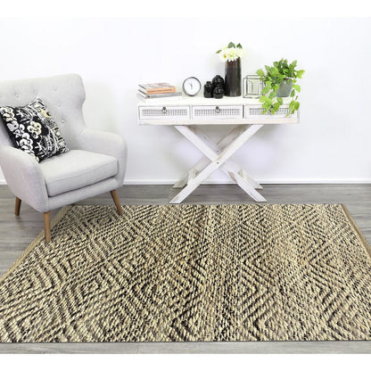 2' X 5' Tan and Gray Hand Woven Area Rug