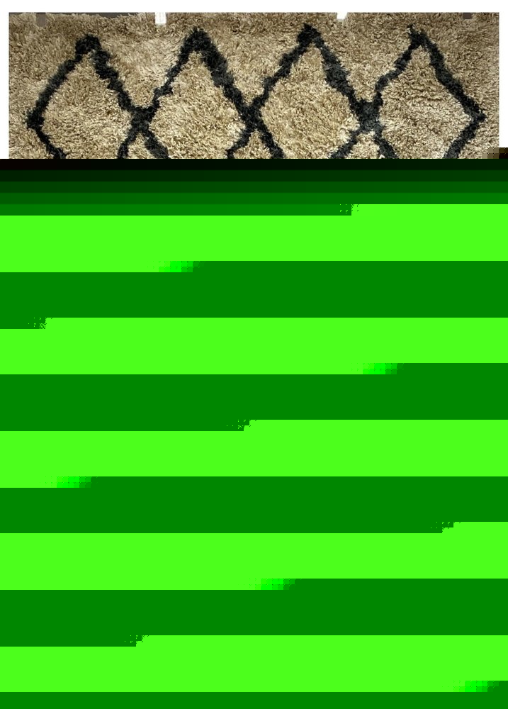 5' X 7' Cream and Black Lattice Area Rug