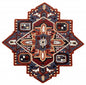 5' X 5' Blue Rust And Orange Wool Medallion Hand Tufted Area Rug