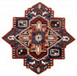 7' X 7' Blue And Red Wool Hand Tufted Area Rug