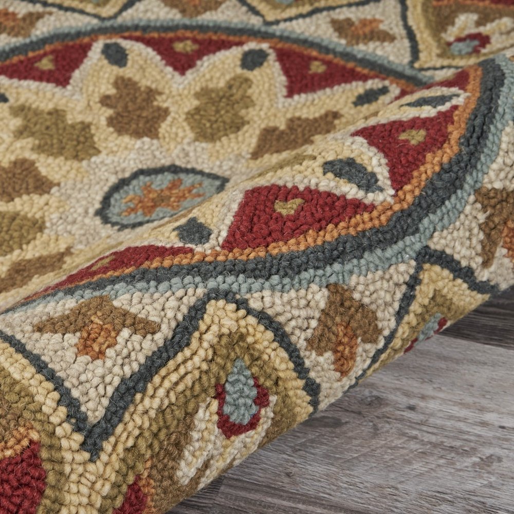 6' Red Wool Hand Tufted Round Rug