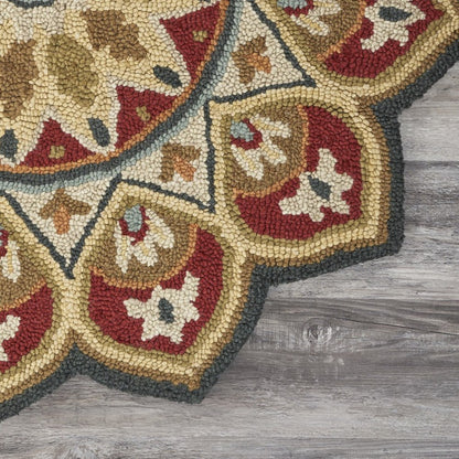 6' Red Wool Hand Tufted Round Rug