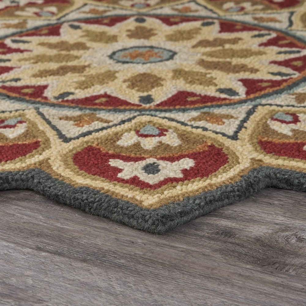 6' Red Wool Hand Tufted Round Rug