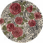 4' Round Red Rose Bed Area Rug