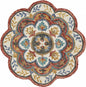6' Red Wool Hand Hooked Round Rug