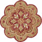4' Red Wool Hand Hooked Round Rug