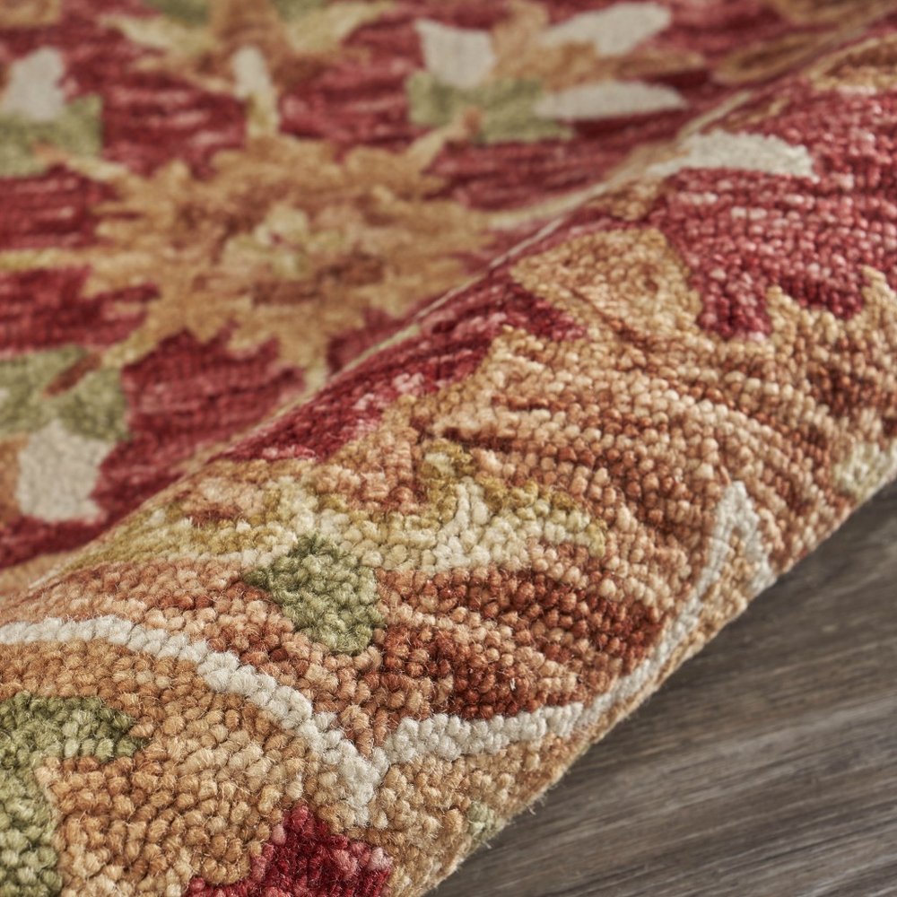 4' Red Wool Hand Hooked Round Rug