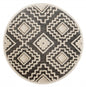 6' Round Gray and Cream Geometric Area Rug