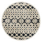 6' Blue And Ivory Wool Hand Tufted Round Rug