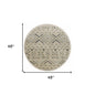 4' Round Cream Modern Geometric Area Rug