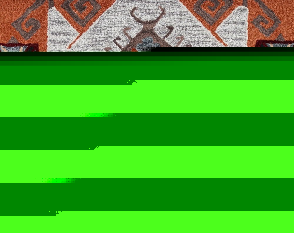 4' Round Terracotta Tribal Area Rug