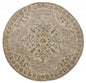 6' Round Beige Distressed Medallion Area Rug