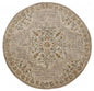 6' Round Beige Distressed Medallion Area Rug