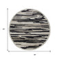 4' Round Black and Gray Camouflage Area Rug