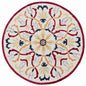 4' Round Red and Ivory Floral Filigree Area Rug
