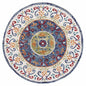 4' Round Blue and White Ornate Medallion Area Rug