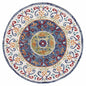 4' Round Blue and White Ornate Medallion Area Rug