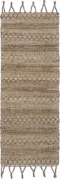 3' x 4' Tan Bohemian Tasseled Area Rug