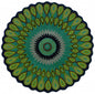 3' Green Wool Hand Tufted Round Rug