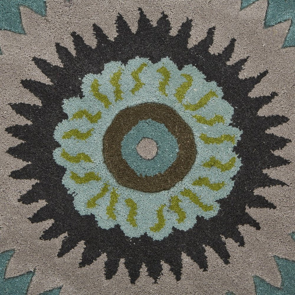 8' Green Wool Hand Tufted Round Rug